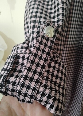 m Beden çeşitli Renk Siyah pembe kareli blazer ceket
