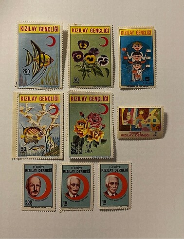 Eski kızılay pulları