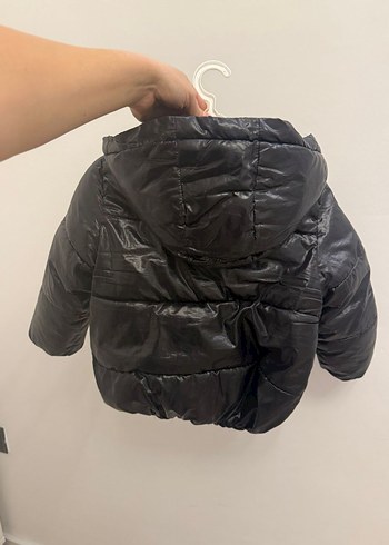 Kız/Erkek Çocuk Siyah Parlak Şişme Mont - Görsel 2