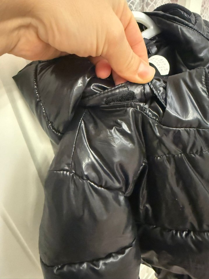 Kız/Erkek Çocuk Siyah Parlak Şişme Mont - Görsel 3