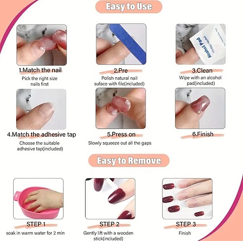 24 lü leopar detaylı takma tırnak - Görsel 6