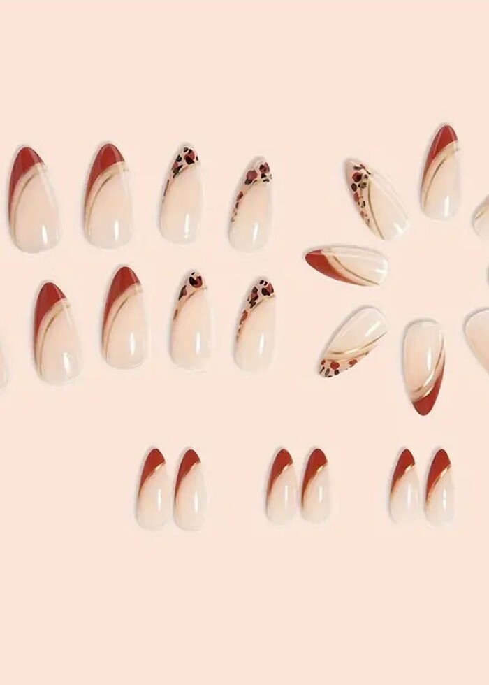 24 lü leopar detaylı takma tırnak - Görsel 3