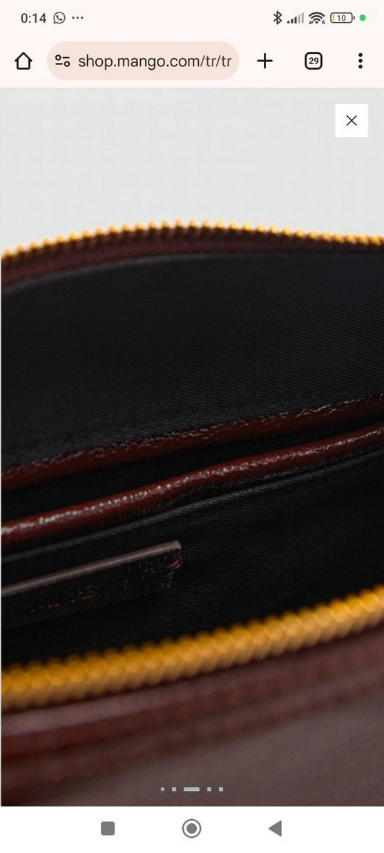 Mango parlak apreli kulplu çanta - Görsel 5