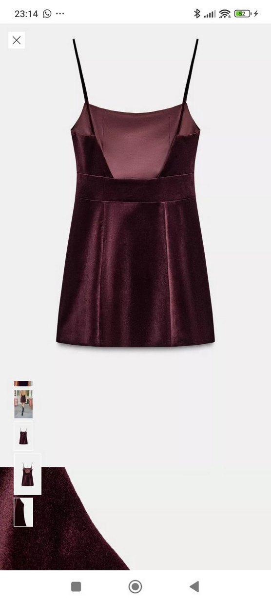 Zara kısa volümlü elbise şarap rengi - Görsel 3