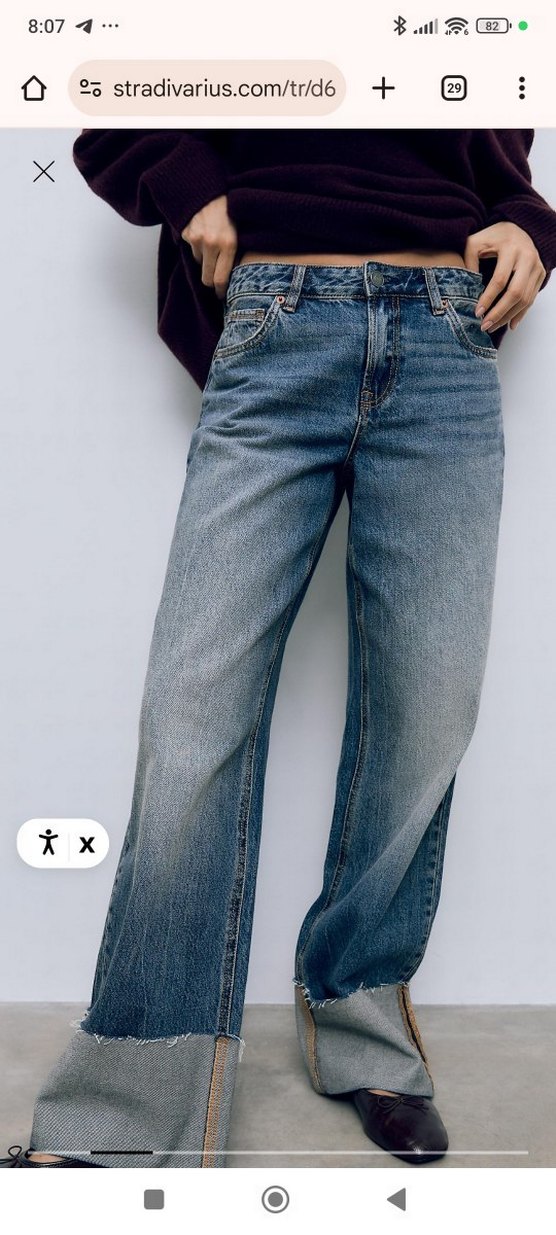D65 Düz Kıvrık Paça Jean - Görsel 2