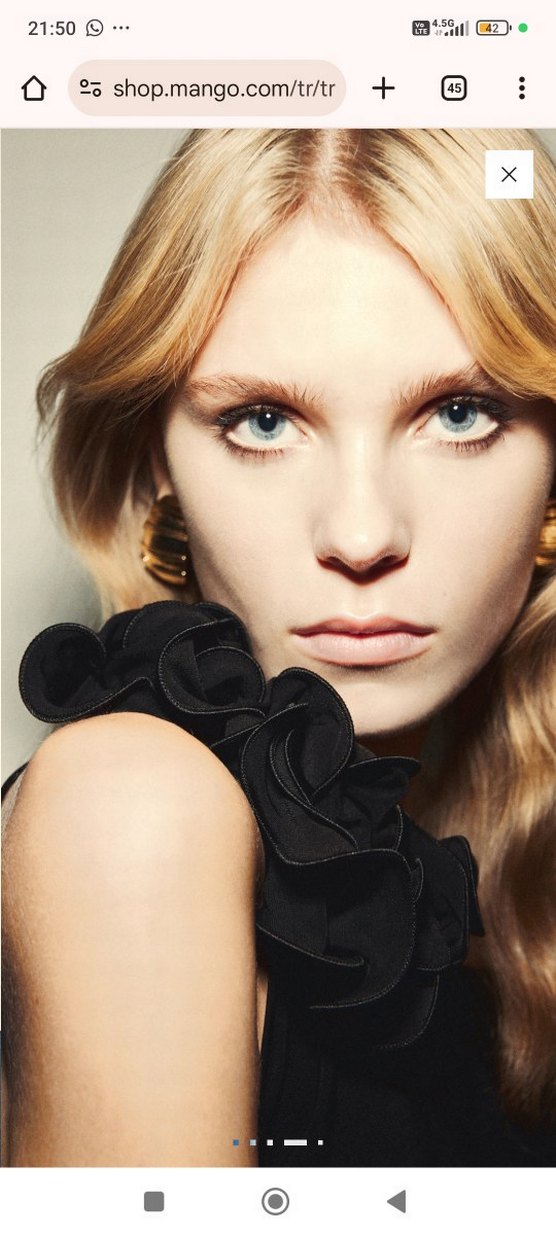 MANGO İnce triko volan süslemeli elbise - Görsel 3