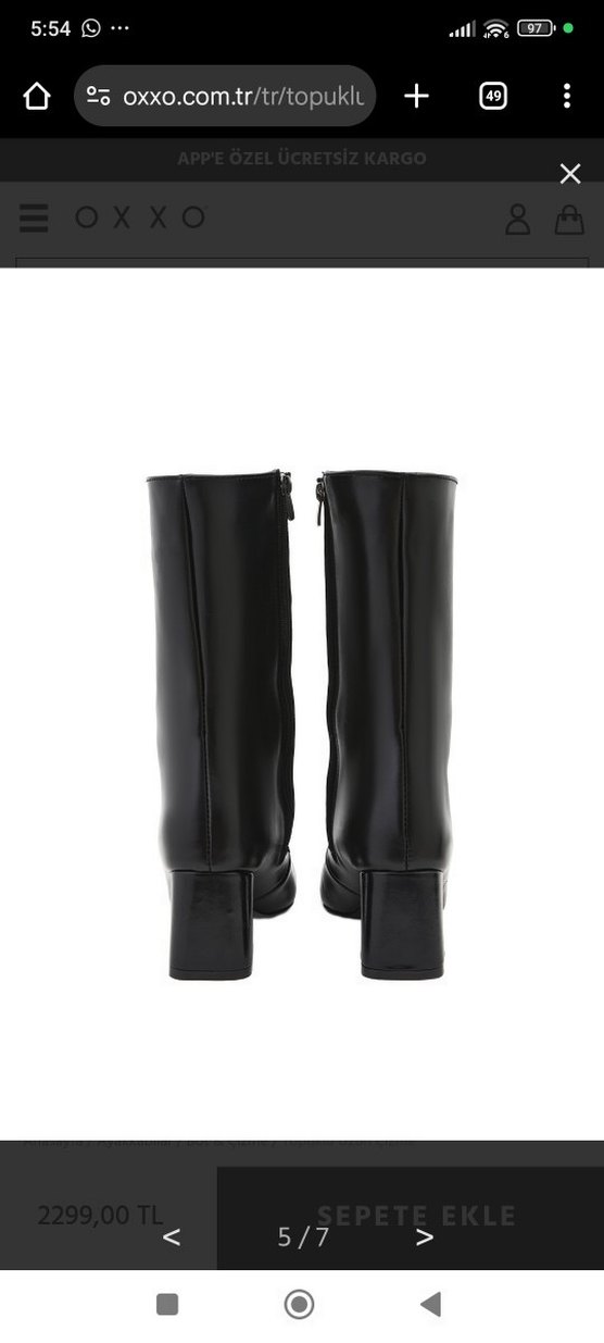 OXXO SİYAH TOPUKLU UZUN ÇİZME - Görsel 2