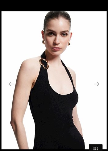 Koton X Sibil Çetinkaya - Kolsuz Simli Dar Kesim Metal - Görsel 3