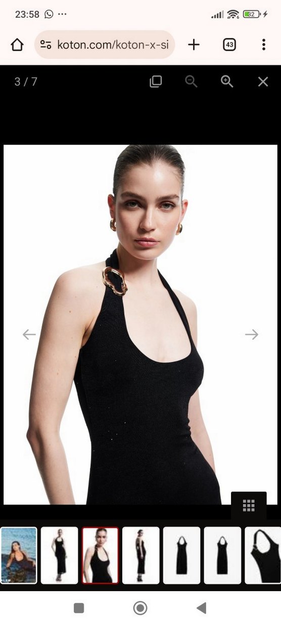 Koton X Sibil Çetinkaya - Kolsuz Simli Dar Kesim Metal - Görsel 3