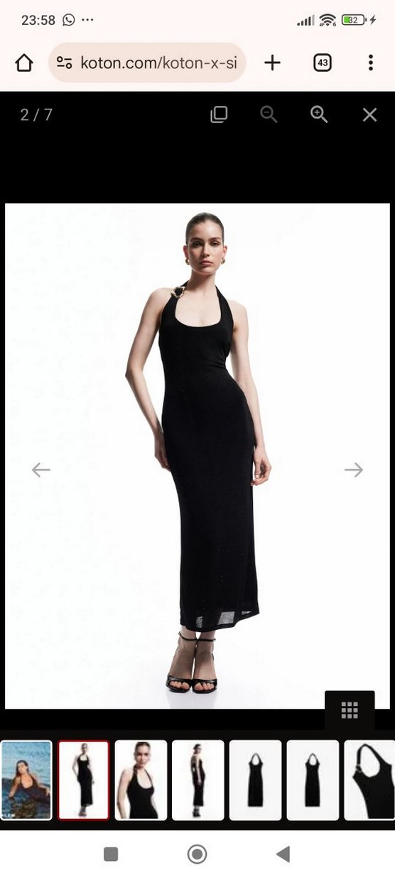 Koton X Sibil Çetinkaya - Kolsuz Simli Dar Kesim Metal - Görsel 4