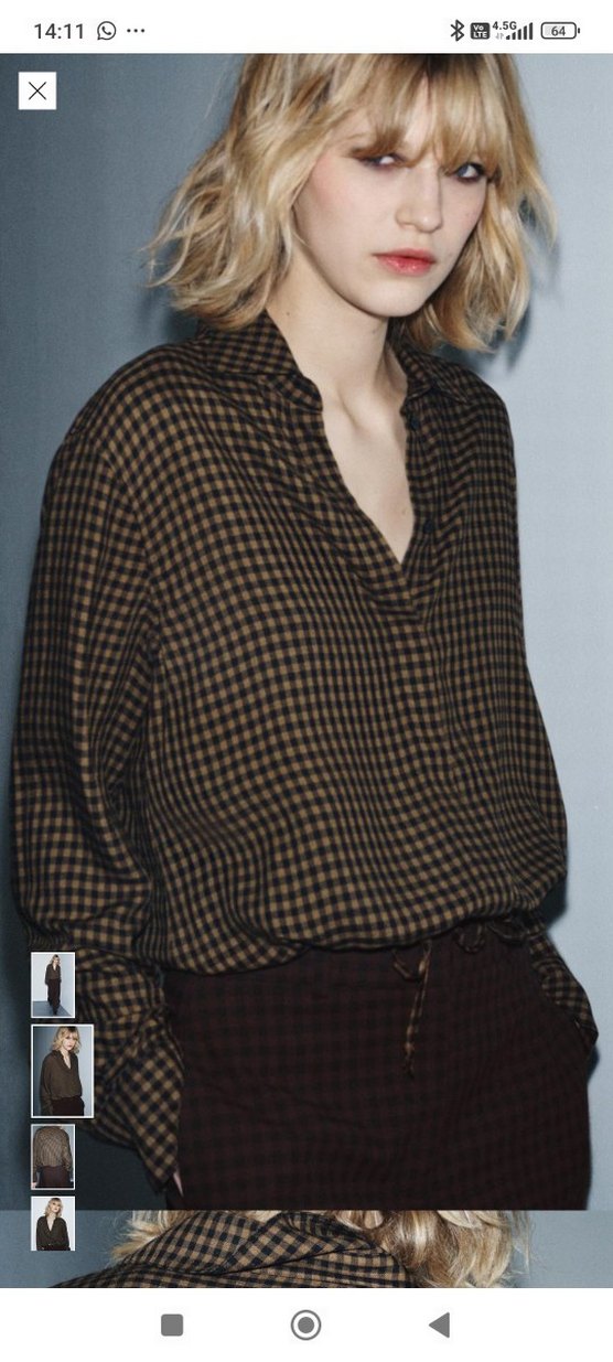 Zara pötikareli bluz ZW collection - Görsel 4