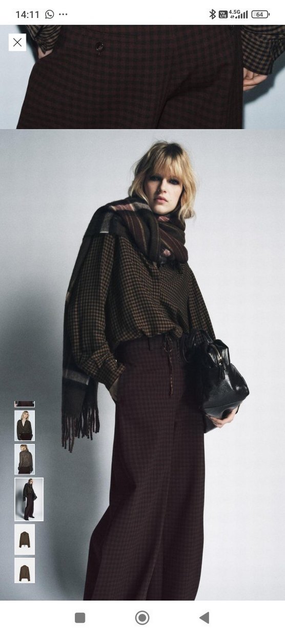 Zara pötikareli bluz ZW collection - Görsel 2