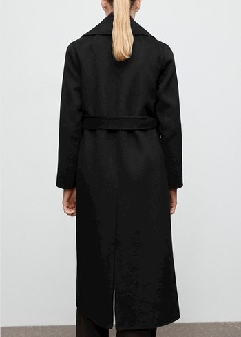 Mango el yapımı yün kemerli palto - Görsel 7