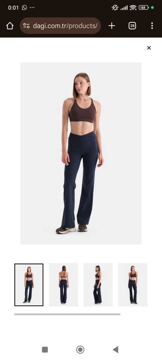 Dagi lacivert kadın İspanyol paça tayt - Görsel 4