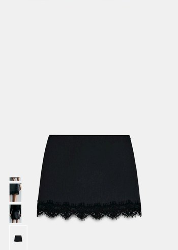 Zara Dantel detaylı şort etek - Görsel 5