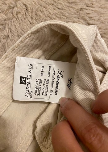 Bershka Bej Kadın Midi Boy Pamuklu Bol Kesim Jean