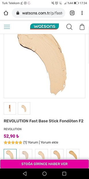 universal Beden ten rengi Renk Revolution Stick Fondöten
