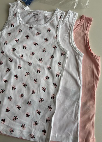 Çiçek Desenli Beyaz ve Pembe Çocuk Atlet LCW - Görsel 2