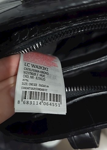 Siyah Yılan Desenli Deri Kadın Çanta lcw - Görsel 7