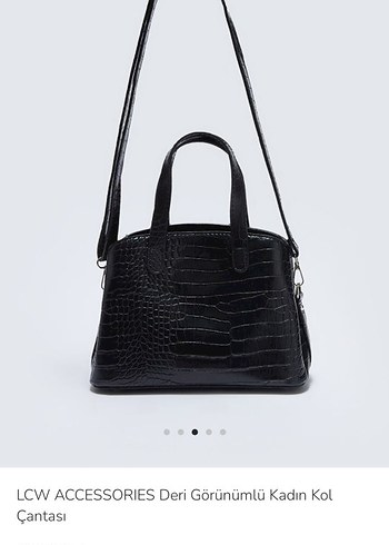 Siyah Yılan Desenli Deri Kadın Çanta lcw - Görsel 8