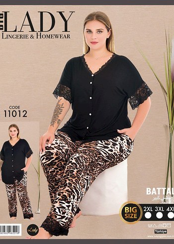 Diger Kadın Siyah Zebra Desenli Pijama Takımı