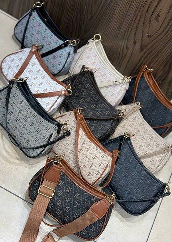Kahverengi ve Gri Baskılı Modern Klasik Kadın Çantası