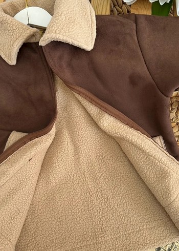 Kahverengi Erkek Çocuk Süet Kürk Detaylı Kaban - Görsel 4