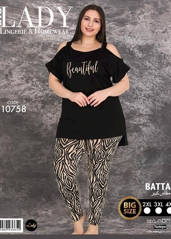 Siyah Zebra Desenli Kadın Pijama Takımı - Görsel 2