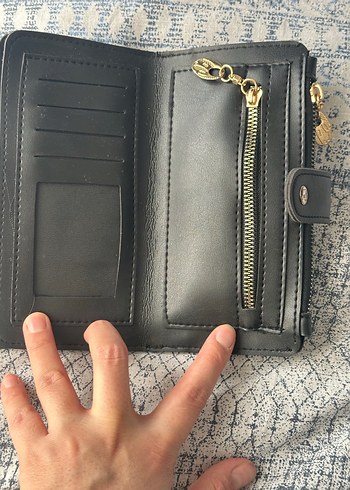 Deri Siyah Fermuarlı Kadın Portföy Cüzdan - Görsel 3