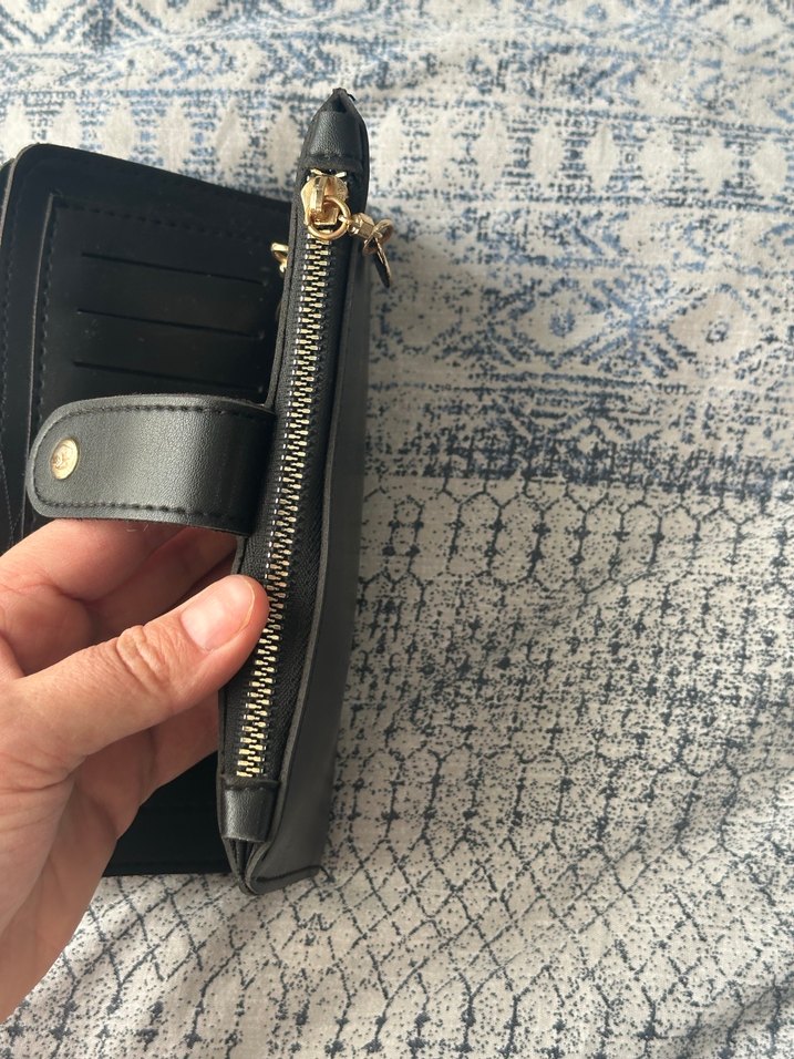 Deri Siyah Fermuarlı Kadın Portföy Cüzdan - Görsel 4