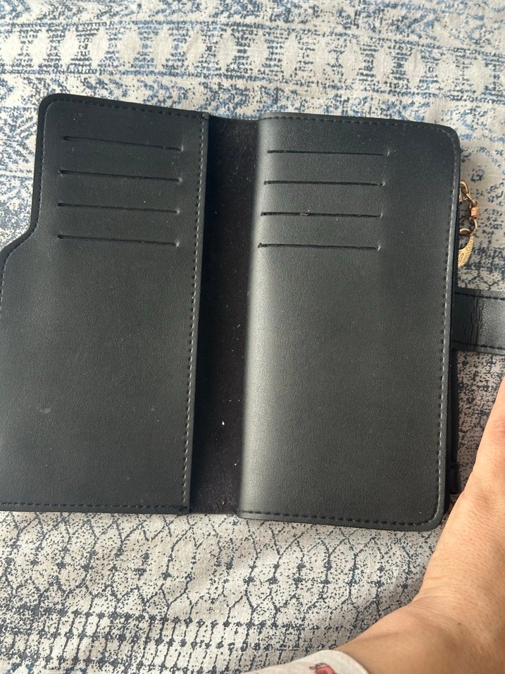 Deri Siyah Fermuarlı Kadın Portföy Cüzdan - Görsel 2