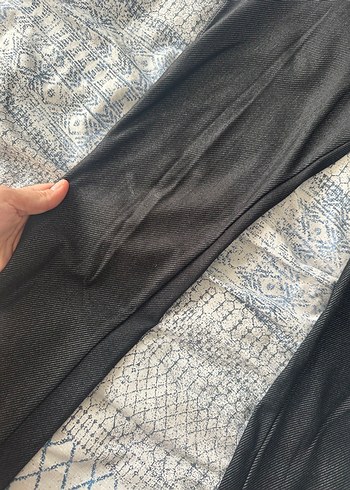 Düğmeli siyah antrasit arası Kadın tayt pantolon - Görsel 3