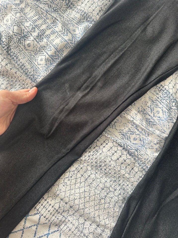 Düğmeli siyah antrasit arası Kadın tayt pantolon - Görsel 3