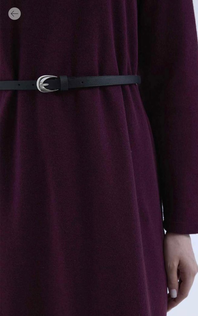 Bordo Triko Elbise - Görsel 4