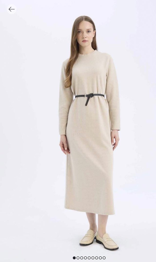 Bej Kadın Triko Elbise - Görsel 3