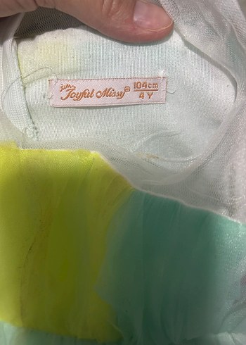 Kız Çocuk Çok Renkli Drapeli Tütülü elbise - Görsel 4