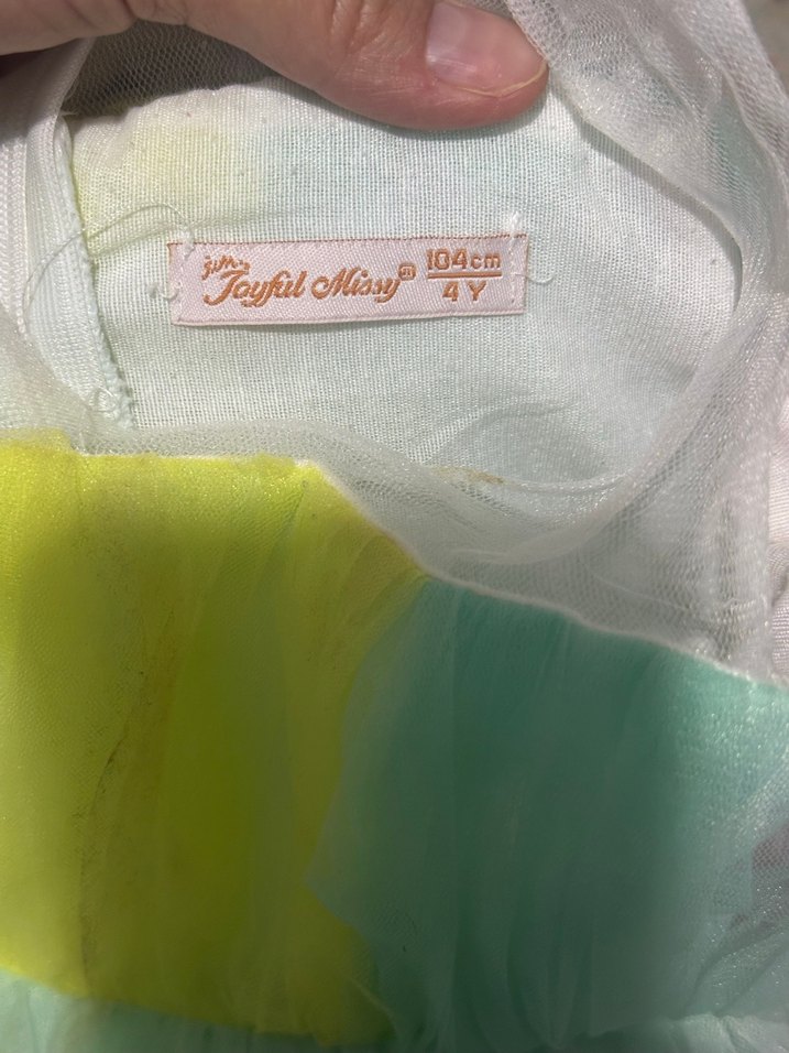 Kız Çocuk Çok Renkli Drapeli Tütülü elbise - Görsel 4