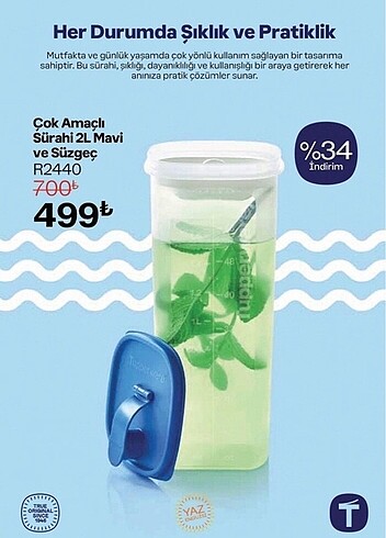 Tupperware 2 lt çok amaçlı sürahi