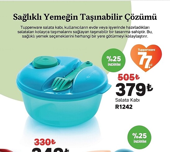 Tupperware salata kabı