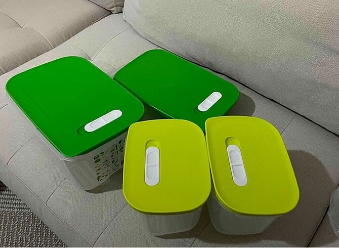  Beden yeşil Renk Tupperware sera set 4?lü