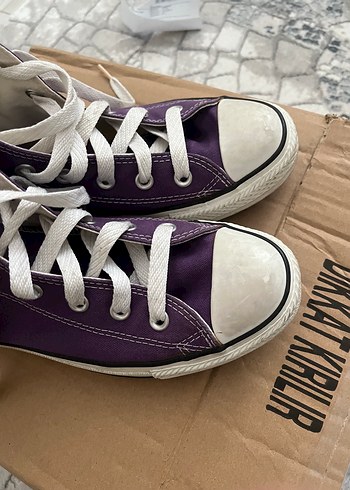 38 Beden Converse Mor Yüksek Tabanlı Kadın Spor Ayakkabı
