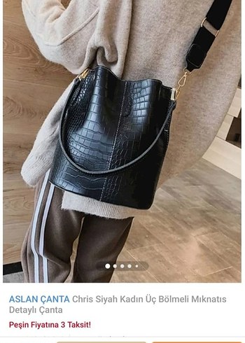 Siyah Deri Yılan Desenli Tokalı Kadın Çanta - Görsel 2