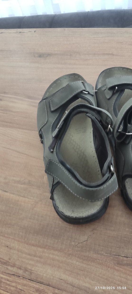 Gri Erkek Tokalı Kauçuk Sandalet - Görsel 3