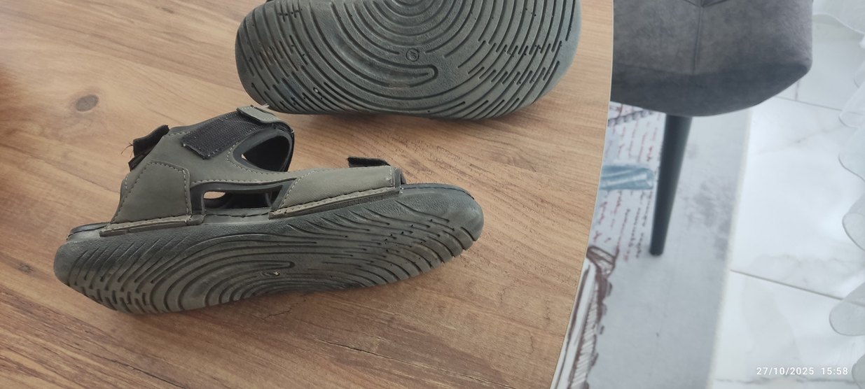 Gri Erkek Tokalı Kauçuk Sandalet - Görsel 2