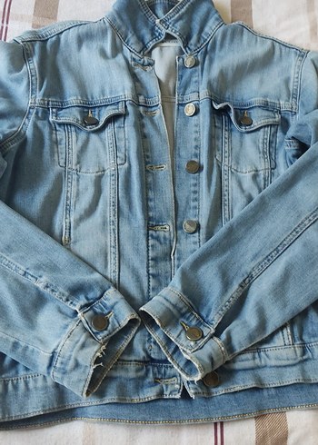 Düğmeli Mavi Kadın Denim Ceket - Görsel 2