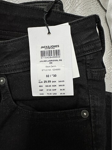 32 Beden siyah Renk Jean pantalon