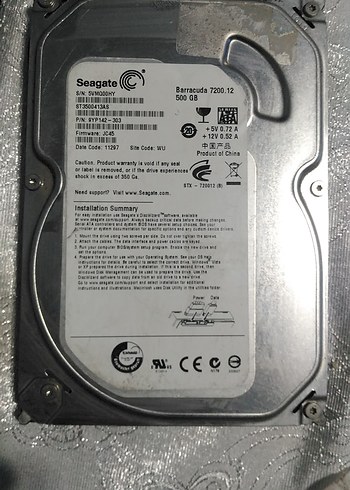 Beden Seagate 500 GB HDD %100,SAĞLIKLI