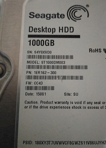 Beden 1 tb seagate %17 sağlıklı %100 performans