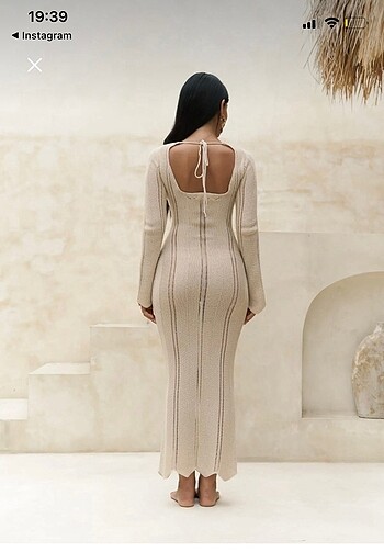 m Beden camel Renk Mai collection Plaj Elbisesi