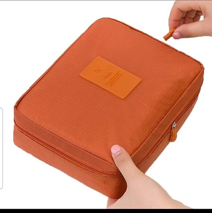 Turuncu organizer makyaj veya seyahat çantası 